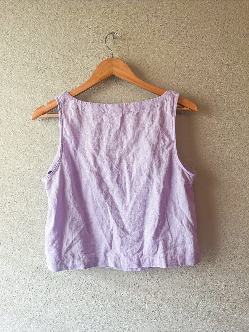Old Navy Linen Light Lavender Tank Top Medium - Picture 7 of 7